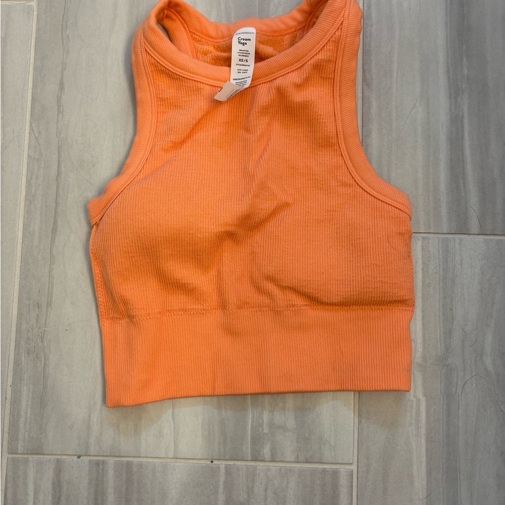 Vibrant Orange Sleeveless Crop Top